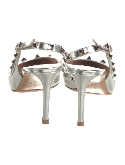 Valentino Rockstud Accents Leather Slingback Pumps