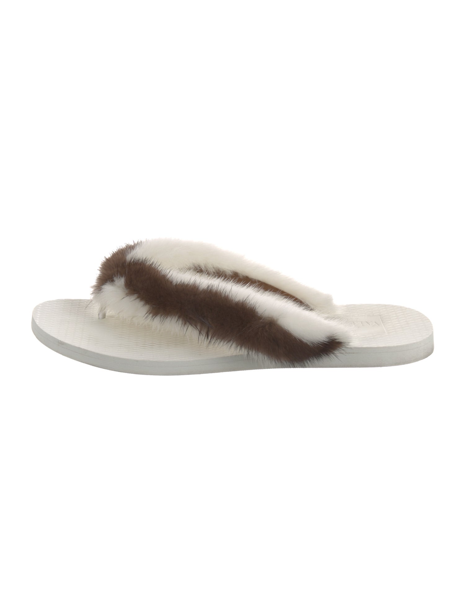 Valentino Fur Colorblock Pattern Slides