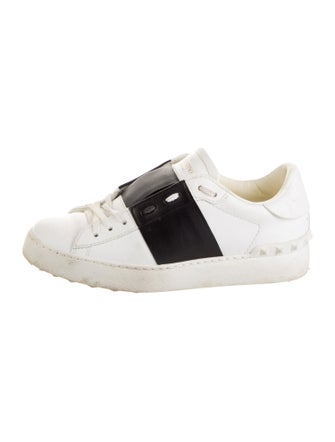 Valentino Rockstud Accents Leather Sneakers