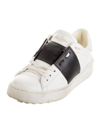 Valentino Rockstud Accents Leather Sneakers