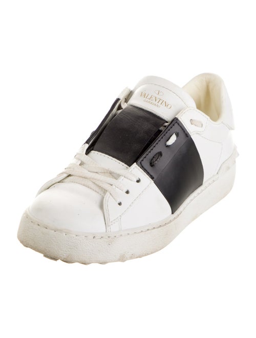 Valentino Rockstud Accents Leather Sneakers