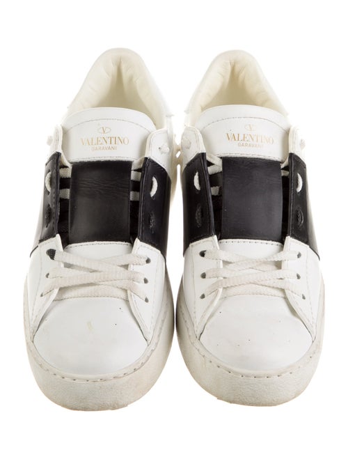 Valentino Rockstud Accents Leather Sneakers