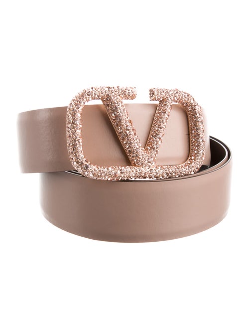 Valentino Leather Crystal Embellishments Belt