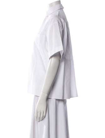 Valentino Short Sleeve Button-Up Top