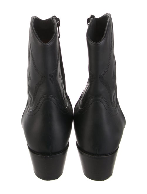 Valentino Leather Embroidered Accent Western Boots