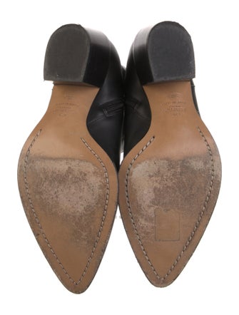 Valentino Leather Embroidered Accent Western Boots