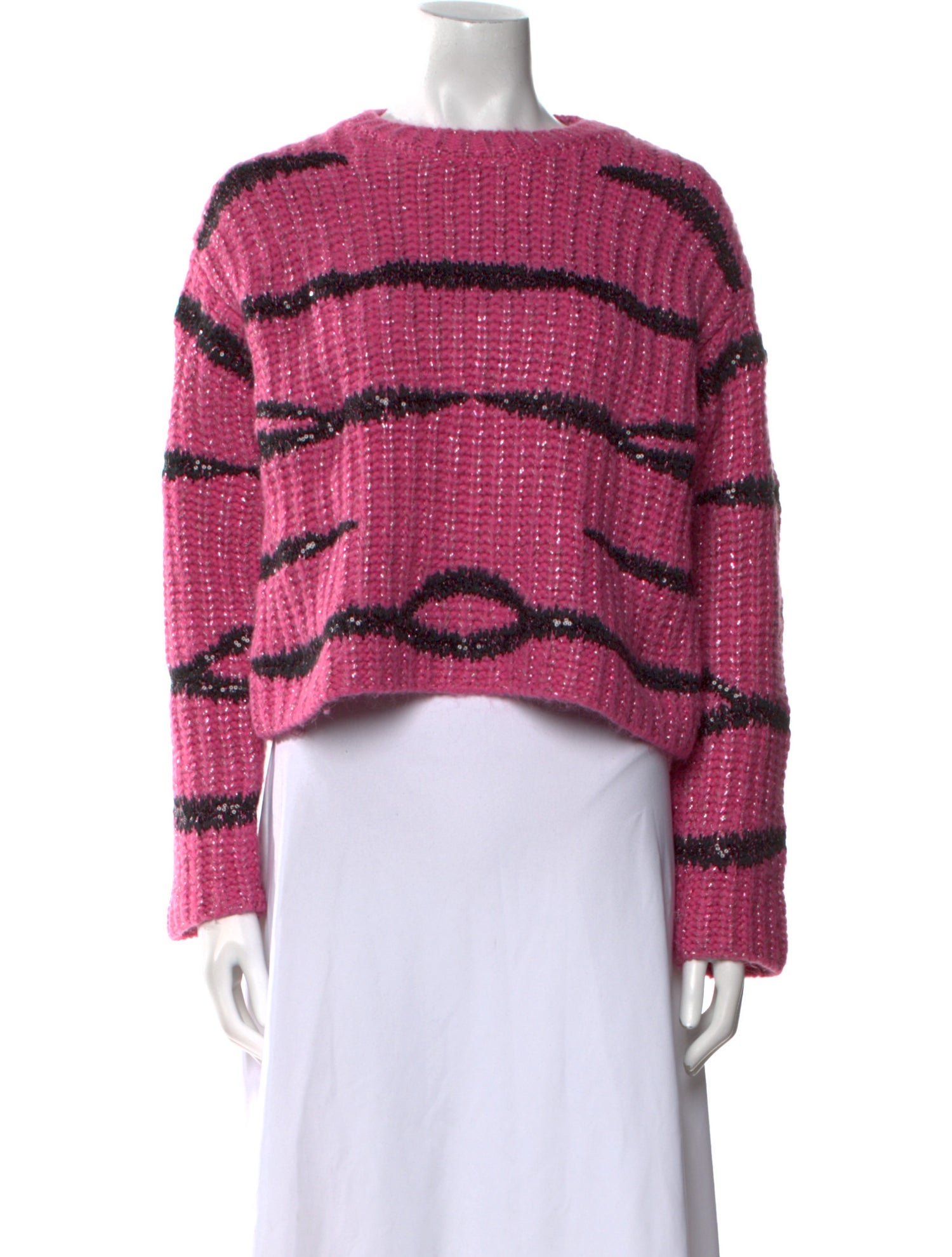 Valentino Striped Crew Neck Sweater