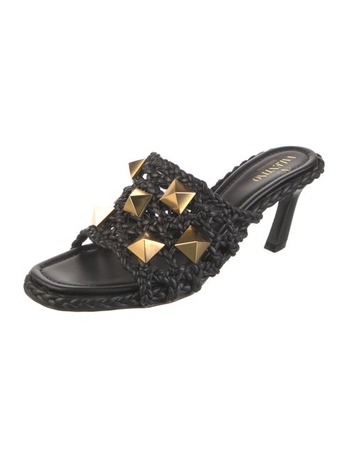 Valentino Rockstud Accents Leather Slides