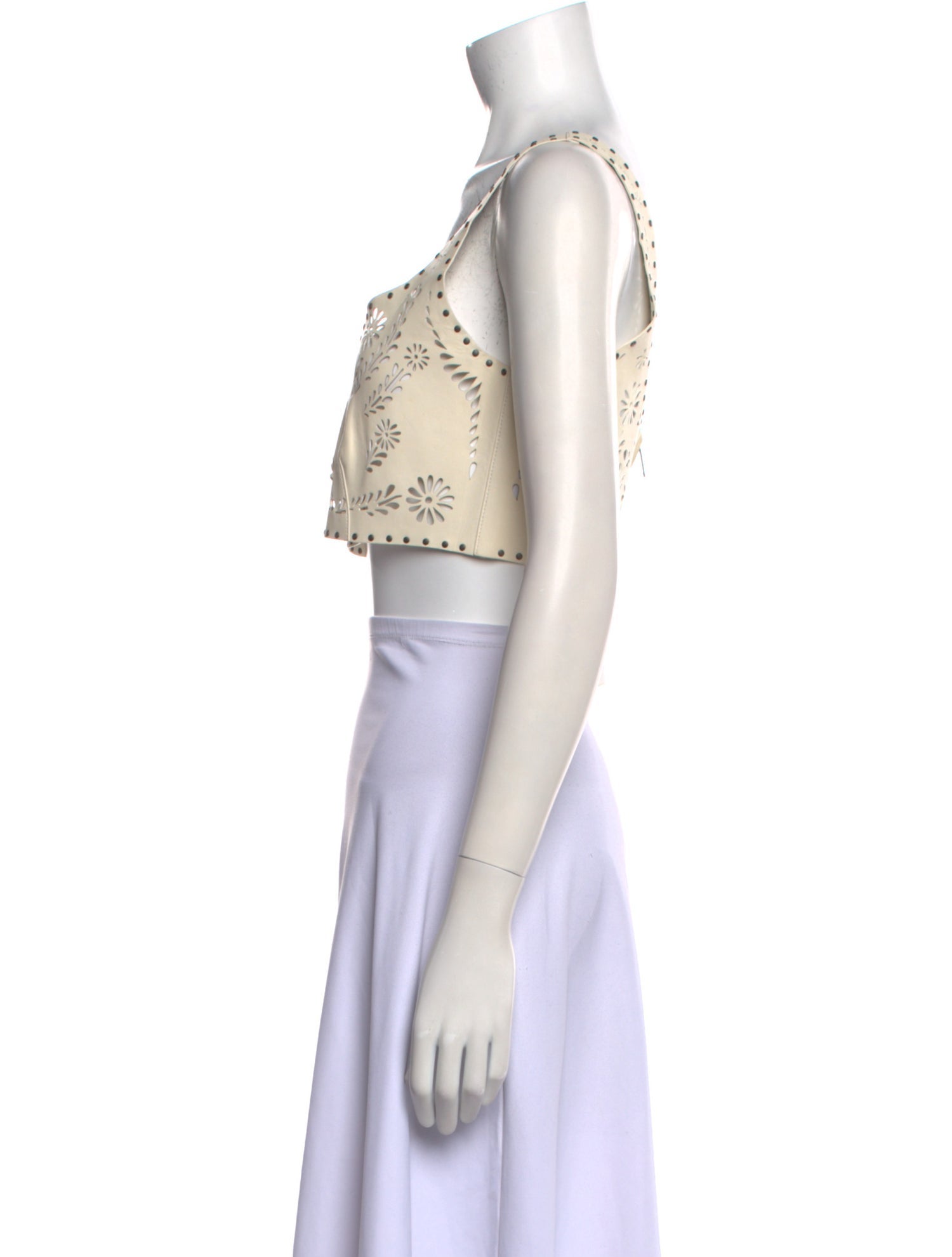 Valentino Lambskin Lace Pattern Crop Top w/ Tags