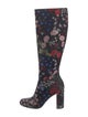 Valentino Printed Embroidered Accent Boots