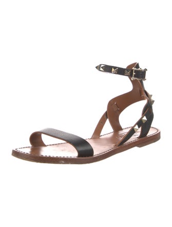 Valentino Rockstud Accents Leather Gladiator Sandals