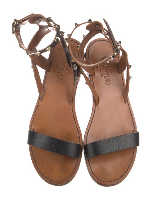 Valentino Rockstud Accents Leather Gladiator Sandals