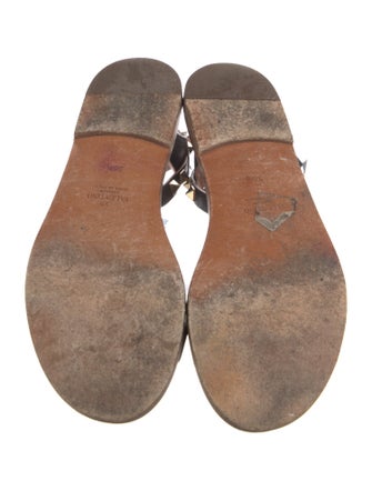 Valentino Rockstud Accents Leather Gladiator Sandals