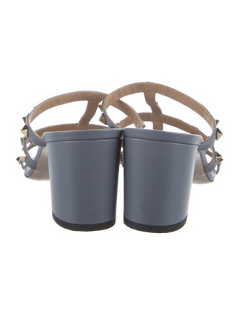 Valentino Rockstud Accents Leather Slides