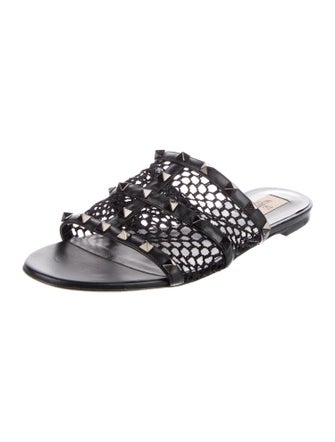 Valentino Leather Animal Print Flats