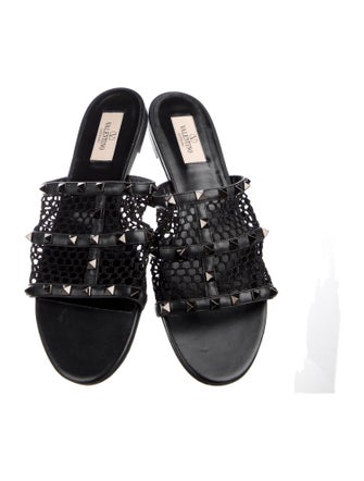 Valentino Leather Animal Print Flats