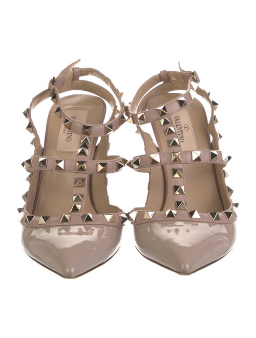 Valentino Rockstud Accents Patent Leather Slingback Pumps