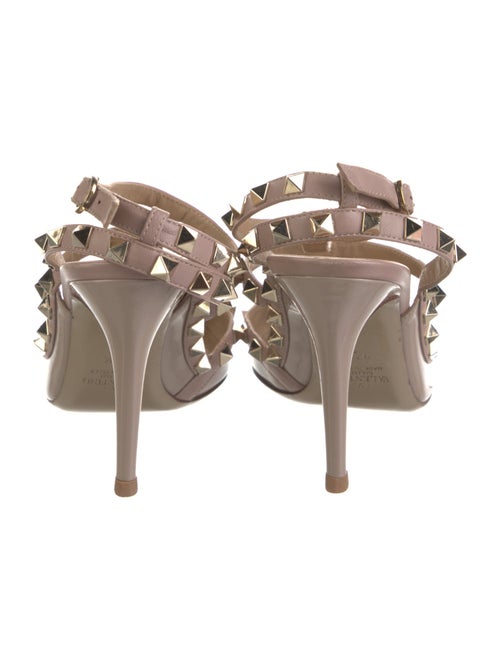 Valentino Rockstud Accents Patent Leather Slingback Pumps