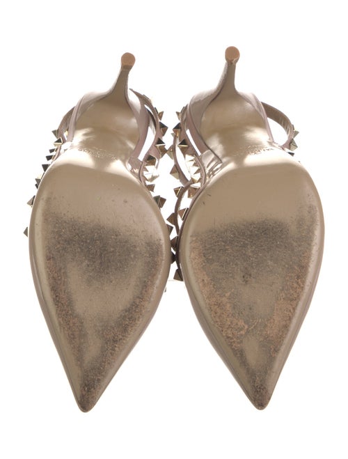 Valentino Rockstud Accents Patent Leather Slingback Pumps