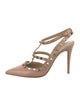 Valentino Rockstud Accents Leather T-Strap Pumps