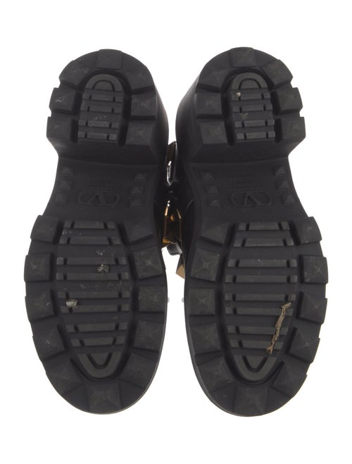 Valentino Rockstud Accents Leather Combat Boots