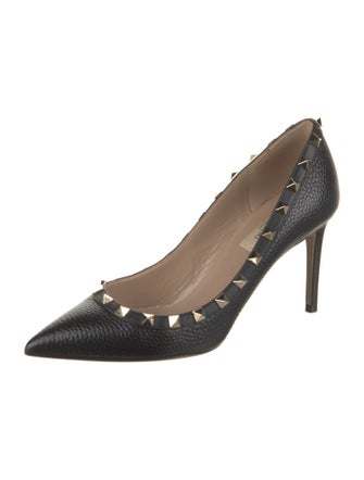 Valentino Rockstud Accents Leather Pumps