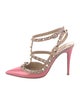 Valentino Rockstud Accents Patent Leather T-Strap Pumps