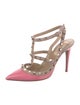 Valentino Rockstud Accents Patent Leather T-Strap Pumps