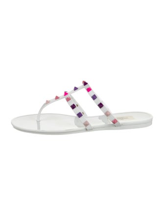 Valentino Rockstud Accents Rubber Slides