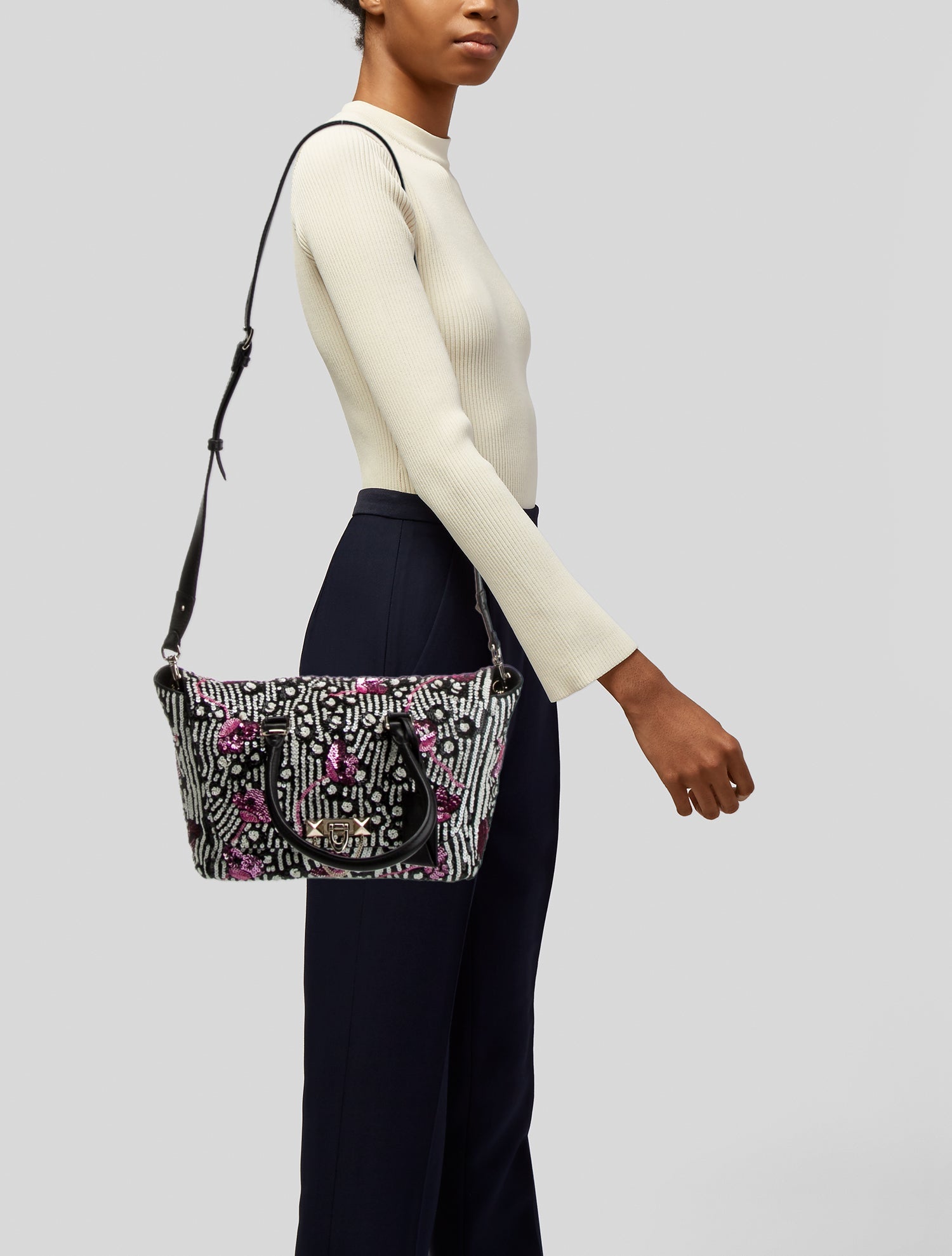Valentino Sequins Top Handle Bag