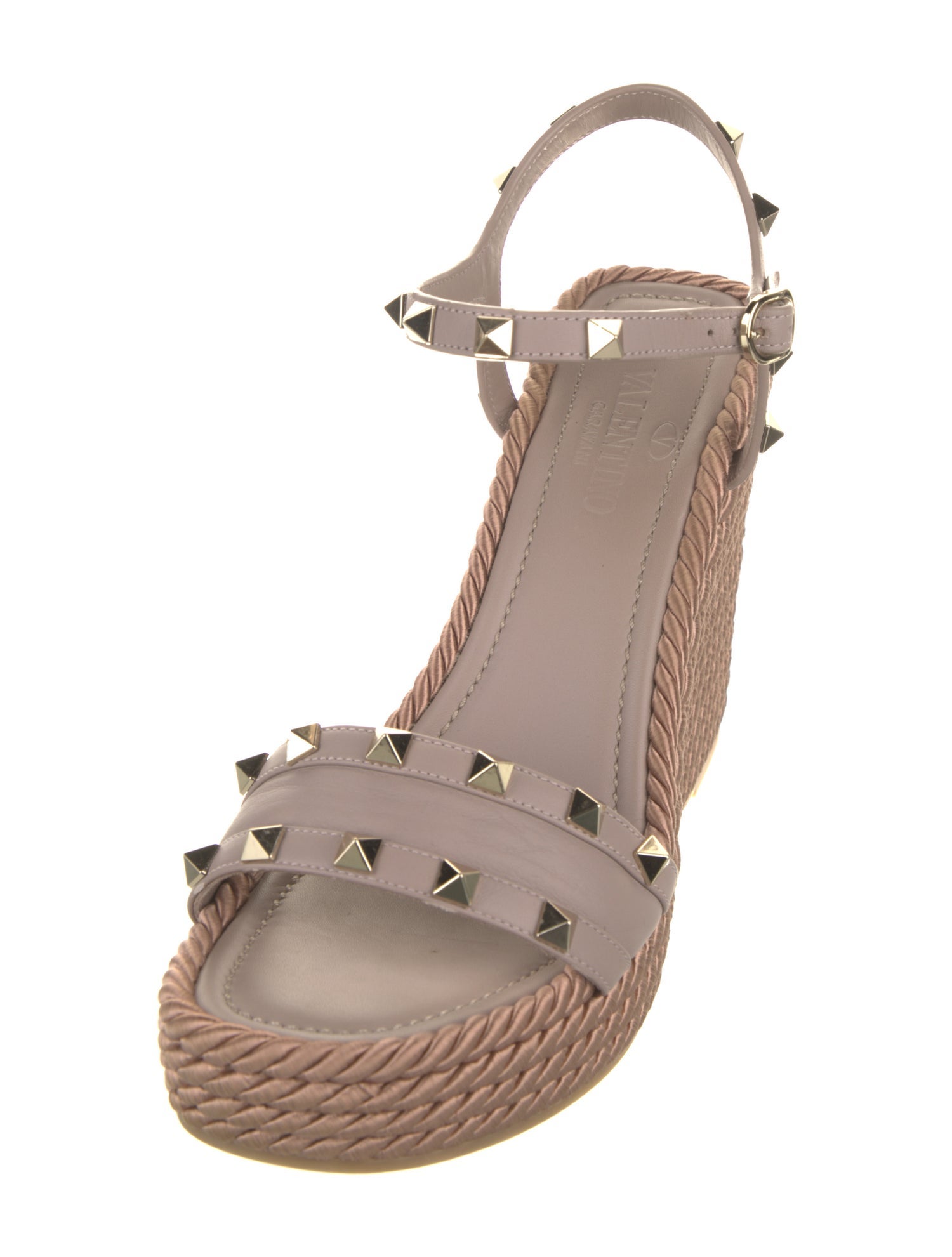 Valentino Rockstud Accents Leather Slingback Pumps