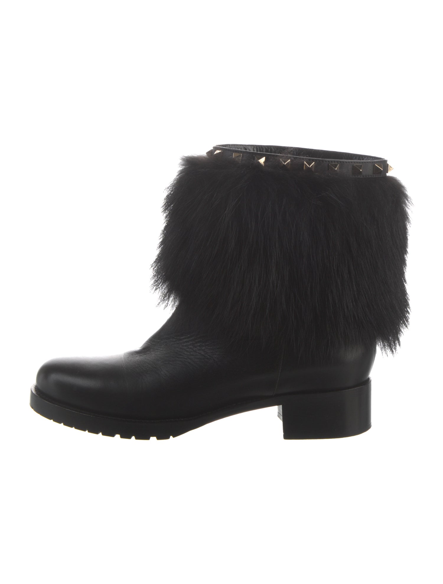 Valentino Rockstud Accents Leather Boots