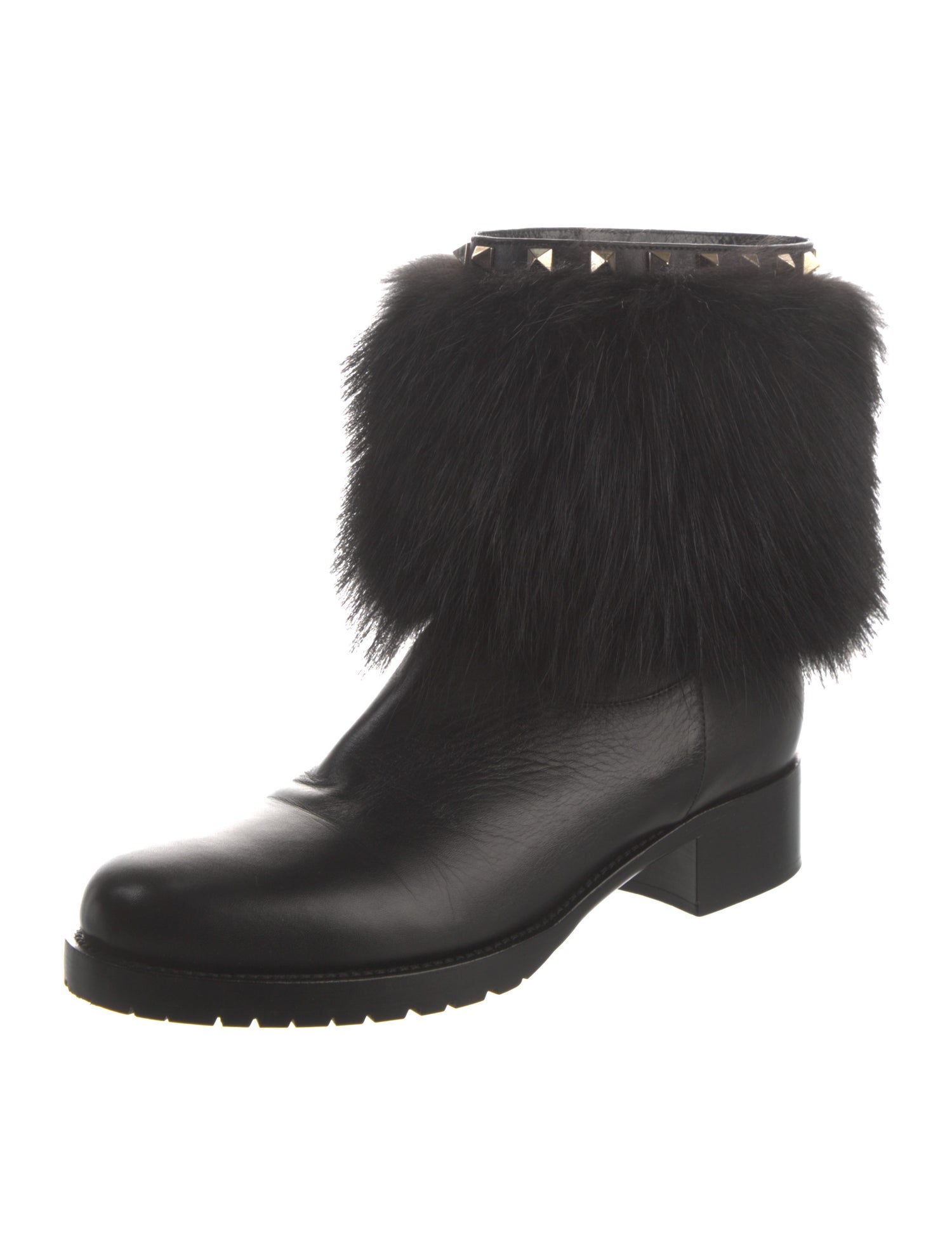 Valentino Rockstud Accents Leather Boots