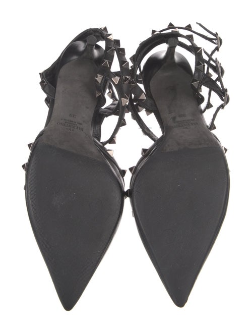 Valentino Rockstud Accents Leather Slingback Pumps