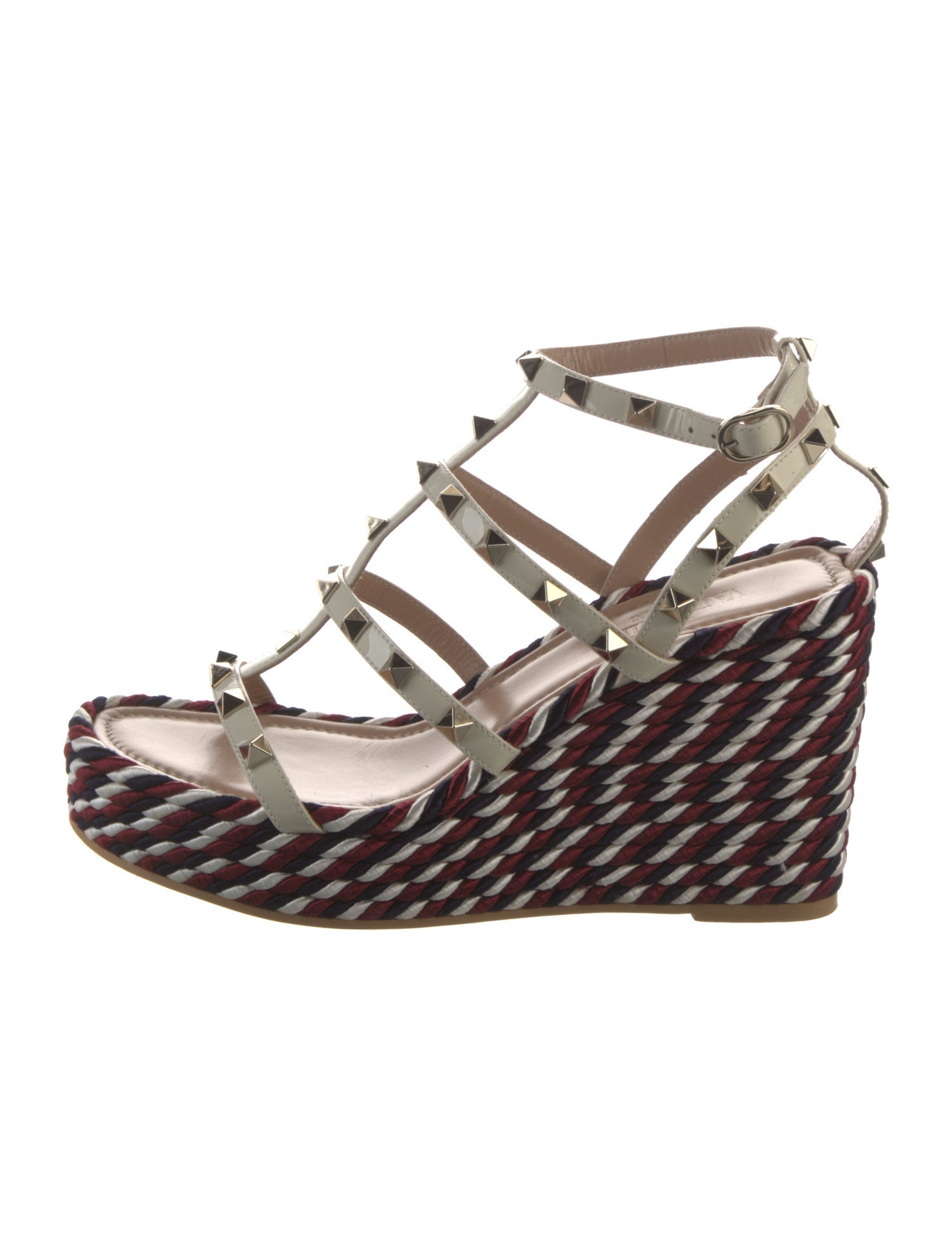 Valentino Rockstud Accents Leather Gladiator Sandals