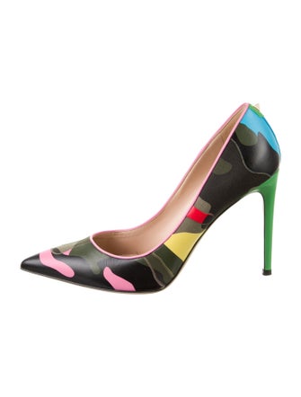 Valentino Rockstud Accents Canvas Pumps