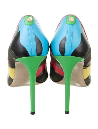 Valentino Rockstud Accents Canvas Pumps