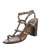 Valentino Rockstud Accents Leather Gladiator Sandals