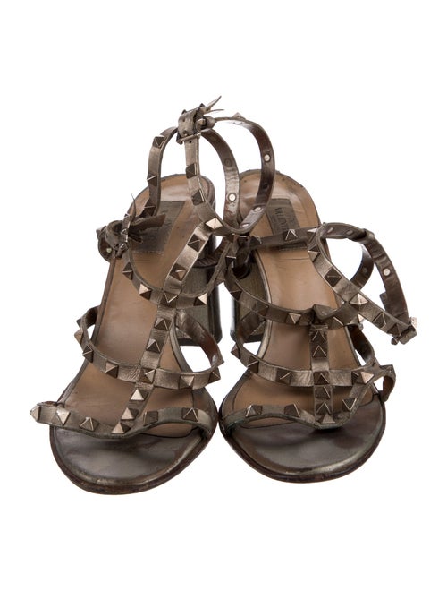 Valentino Rockstud Accents Leather Gladiator Sandals