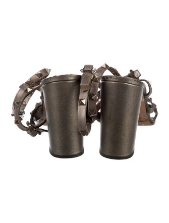 Valentino Rockstud Accents Leather Gladiator Sandals