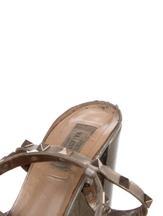 Valentino Rockstud Accents Leather Gladiator Sandals