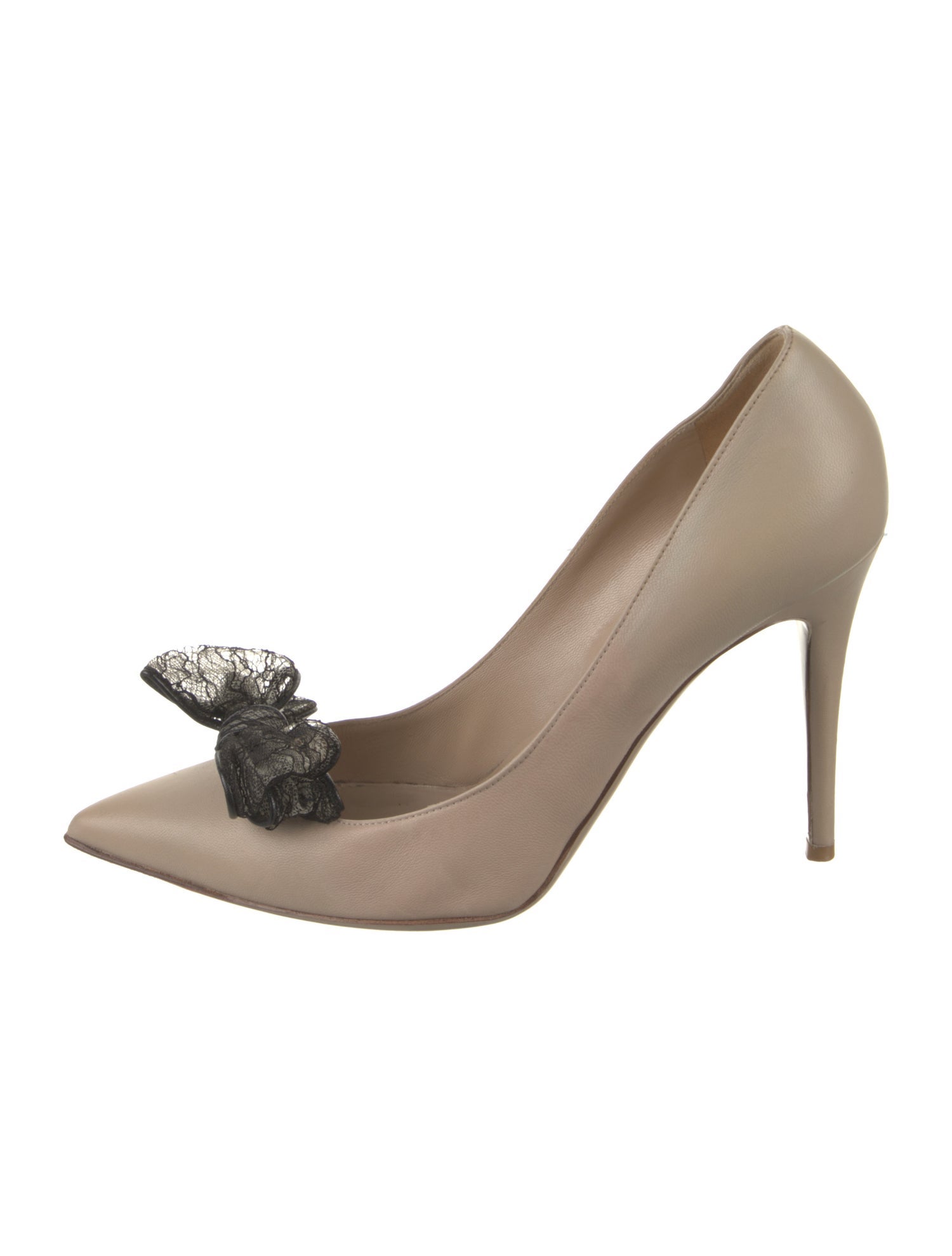 Valentino Leather Bow Accents Pumps