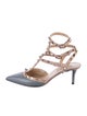 Valentino Rockstud Accents Leather T-Strap Pumps