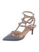 Valentino Rockstud Accents Leather T-Strap Pumps