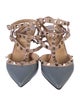 Valentino Rockstud Accents Leather T-Strap Pumps