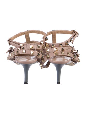 Valentino Rockstud Accents Leather T-Strap Pumps