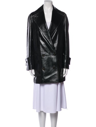 Valentino Leather Peacoat