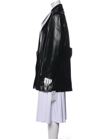 Valentino Leather Peacoat