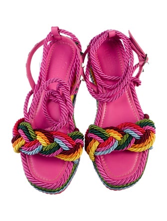 Valentino Rockstud Accents Leather Espadrilles