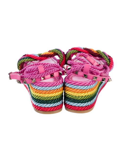 Valentino Rockstud Accents Leather Espadrilles